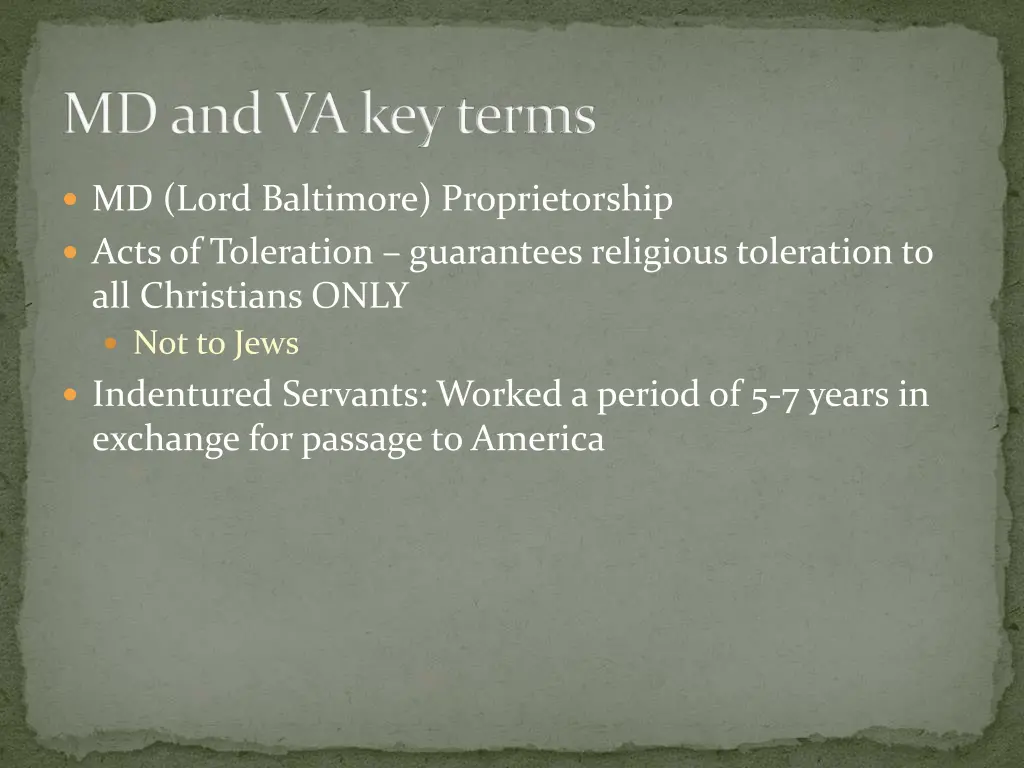 md and va key terms