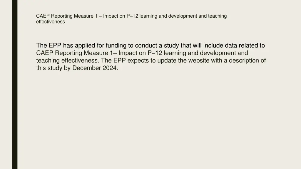 caep reporting measure 1 impact on p 12 learning 1