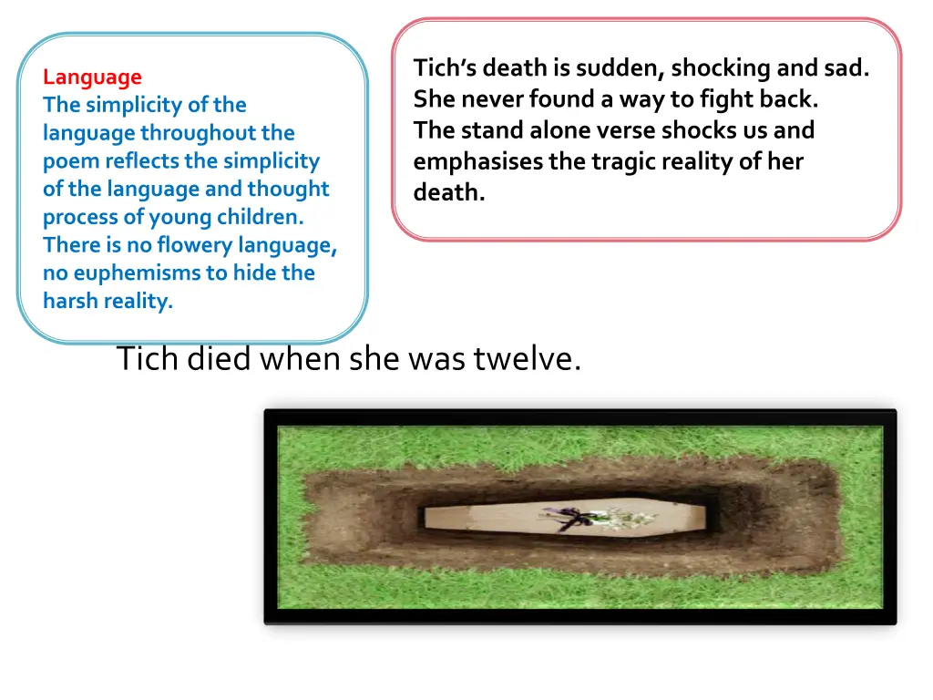 tich s death is sudden shocking and sad she never