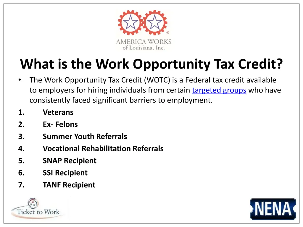 what is the work opportunity tax credit the work