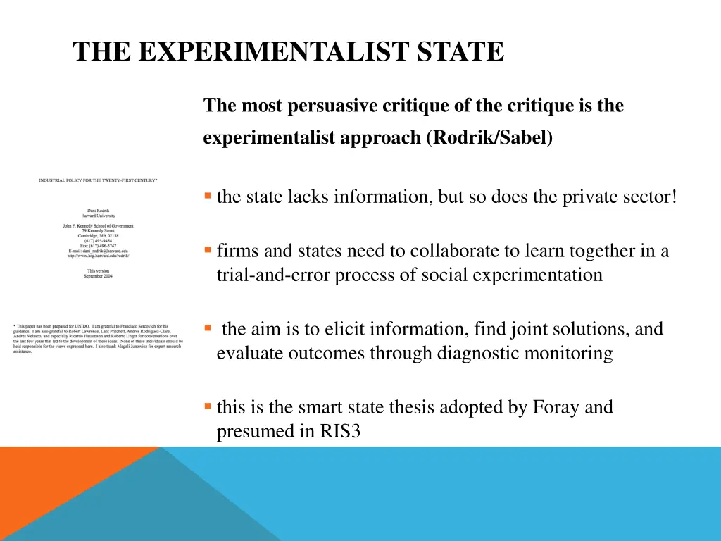 the experimentalist state