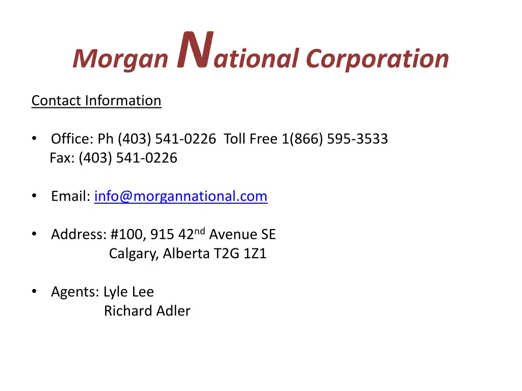 morgan n ational corporation 25