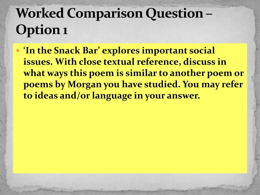 worked comparison question option 1