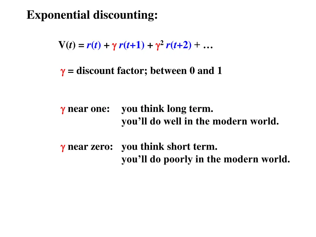 exponential discounting