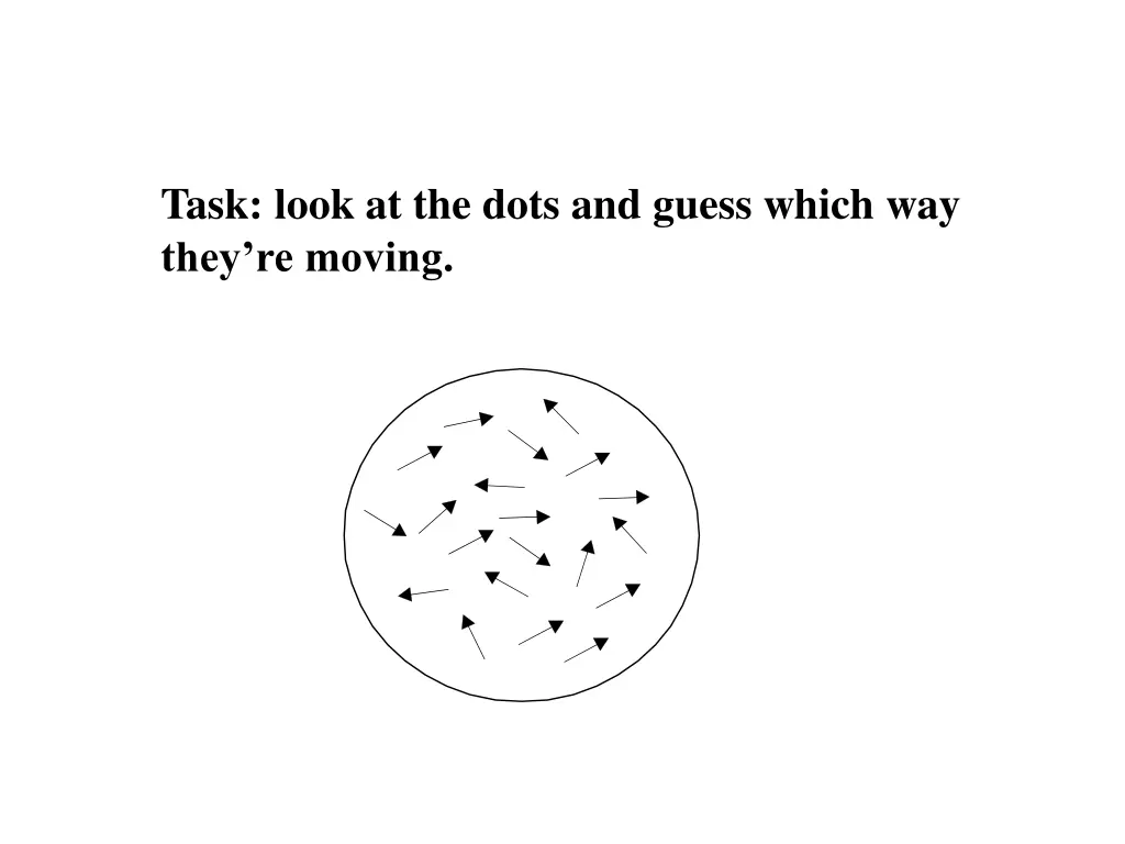 task look at the dots and guess which way they