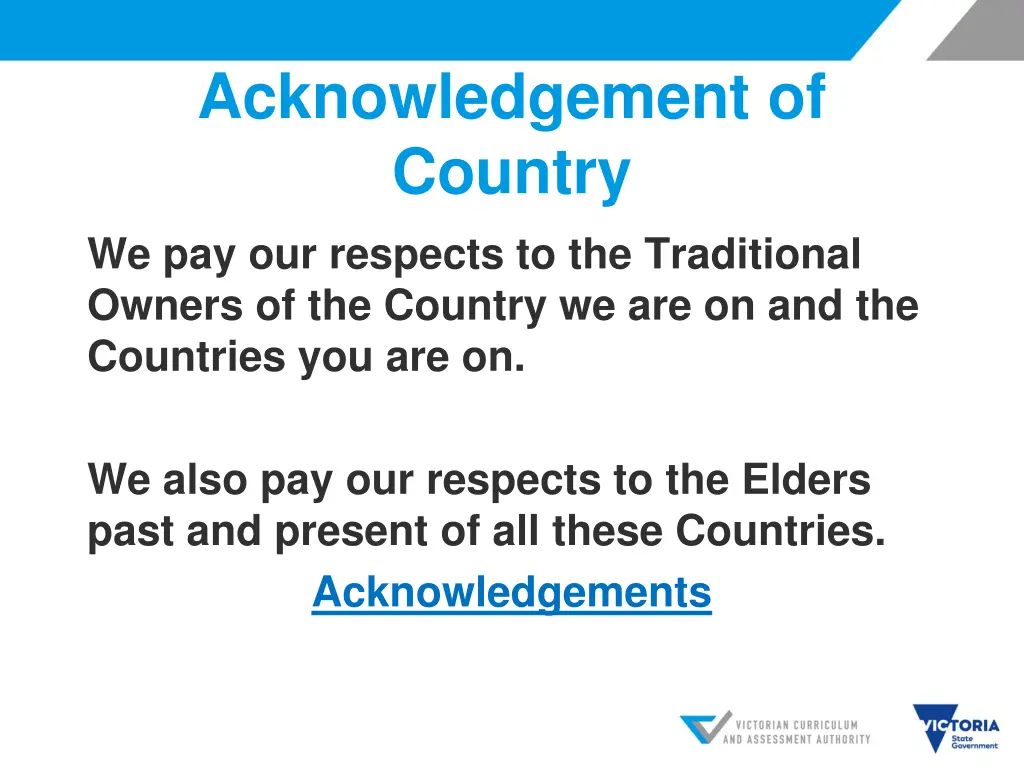 acknowledgement of country we pay our respects