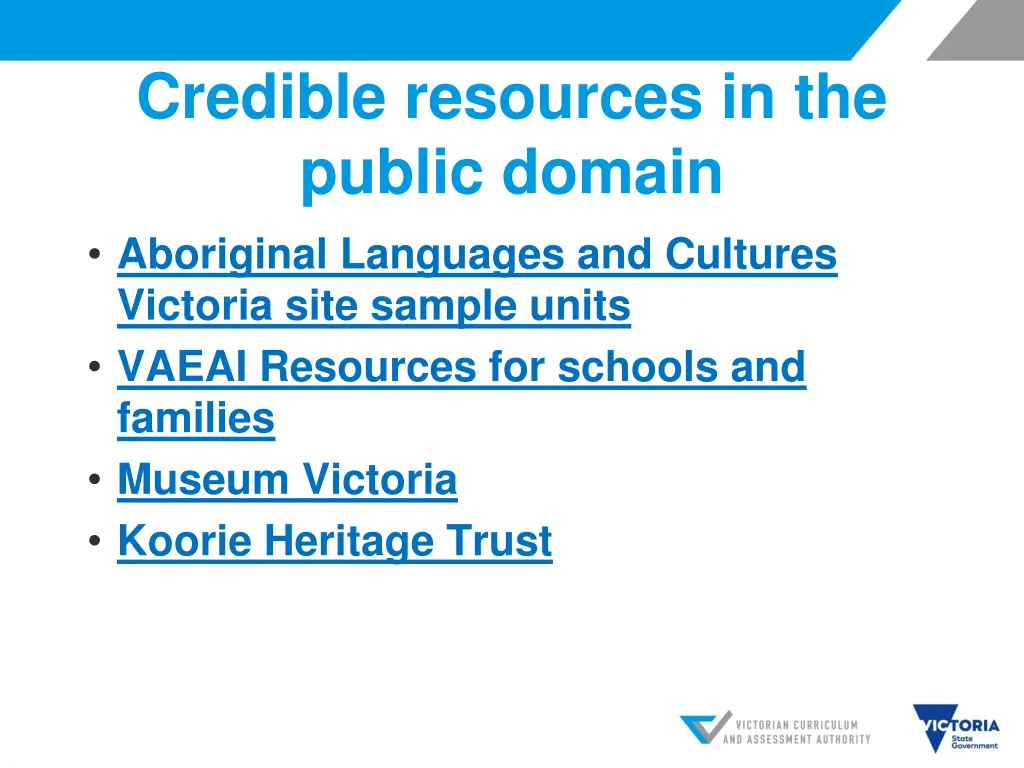 credible resources in the public domain