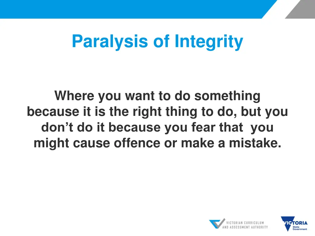 paralysis of integrity