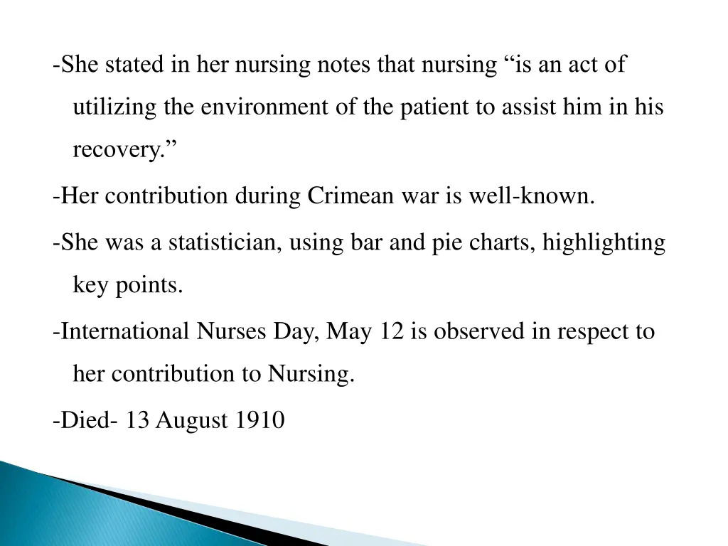 she stated in her nursing notes that nursing