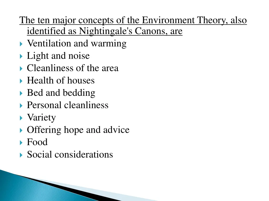 the ten major concepts of the environment theory