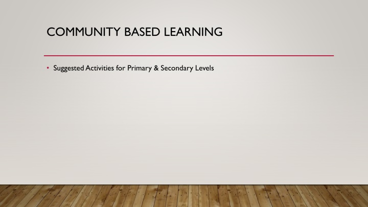 community based learning