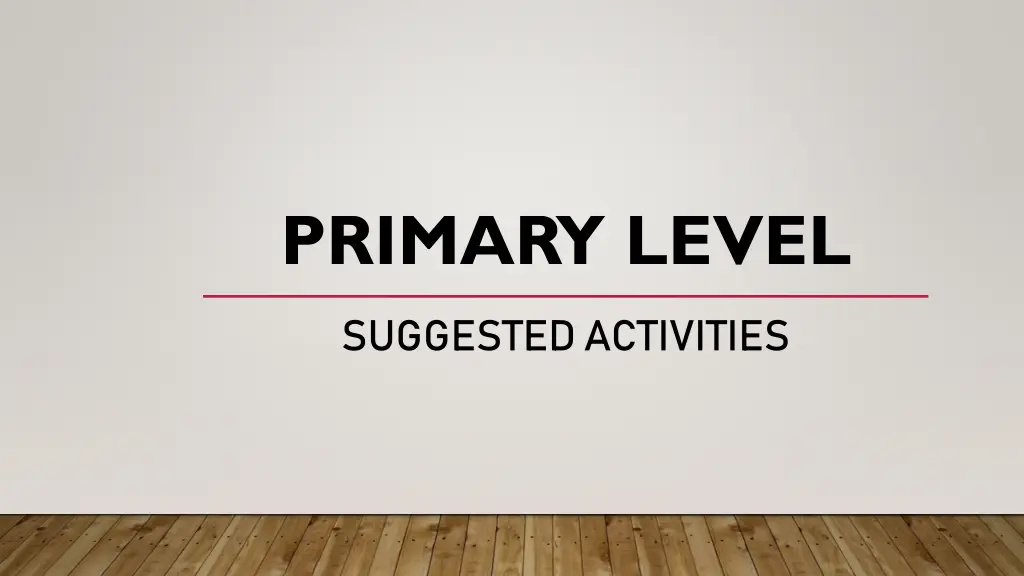 primary level