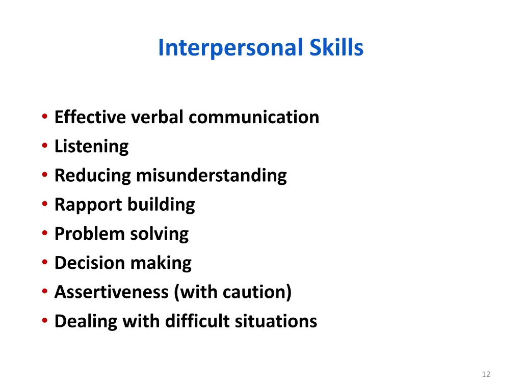 interpersonal skills