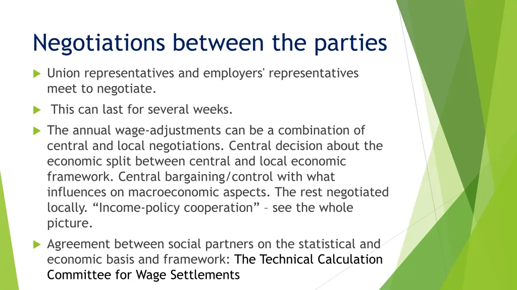 negotiations between the parties