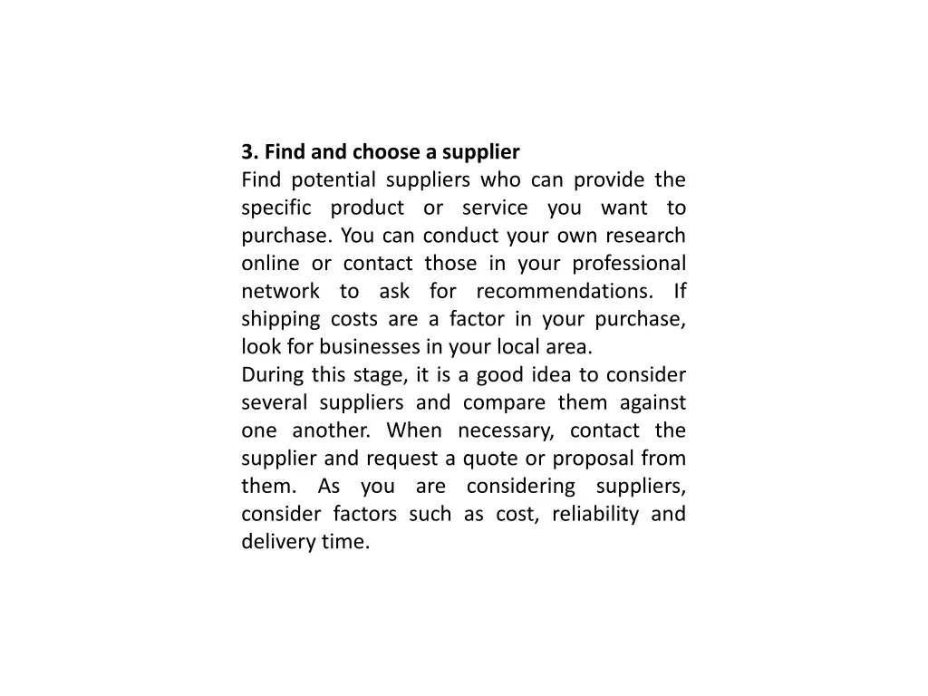 3 find and choose a supplier find potential