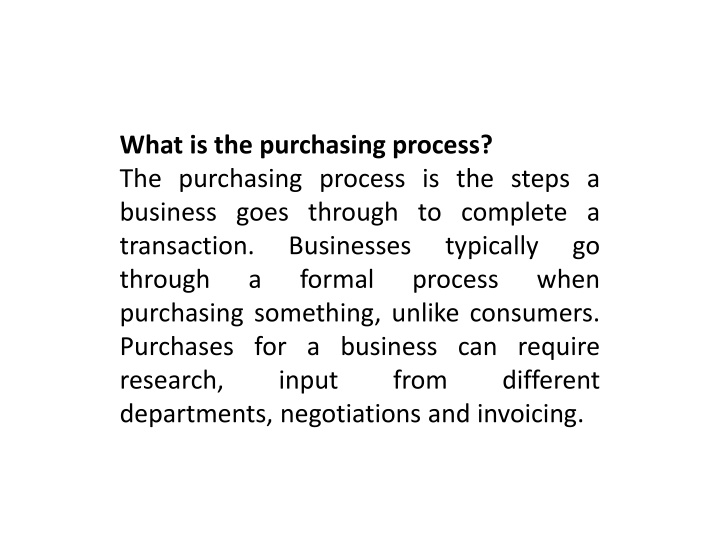 what is the purchasing process the purchasing