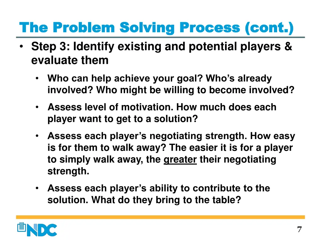 the problem solving process cont the problem 1