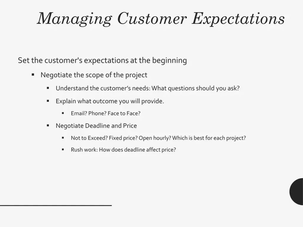 managing customer expectations 12