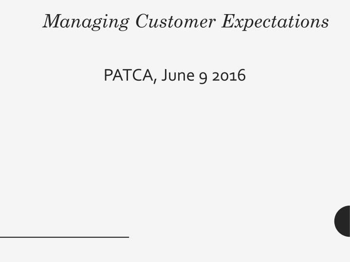 managing customer expectations