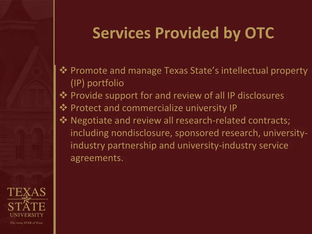 services provided by otc