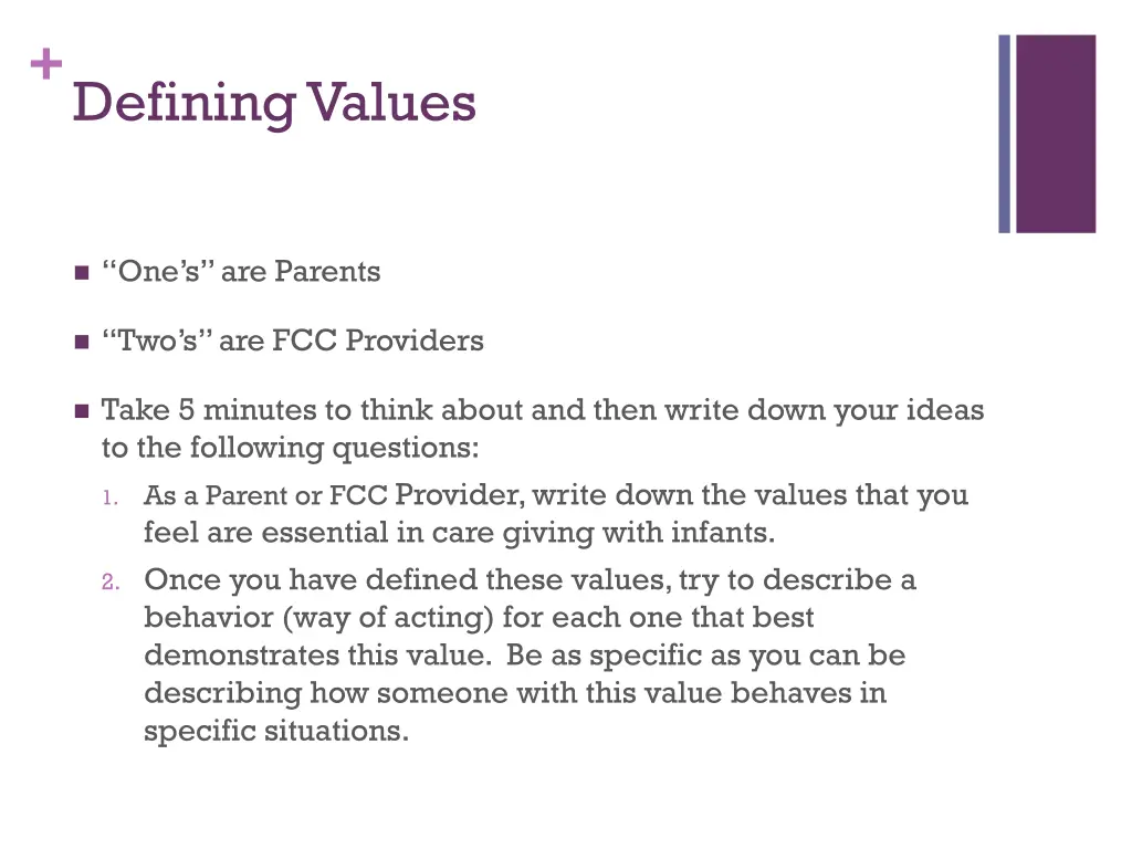 defining values