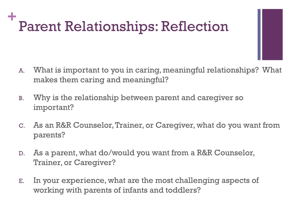 parent relationships reflection