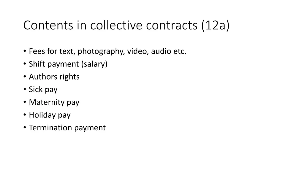 contents in collective contracts 12a