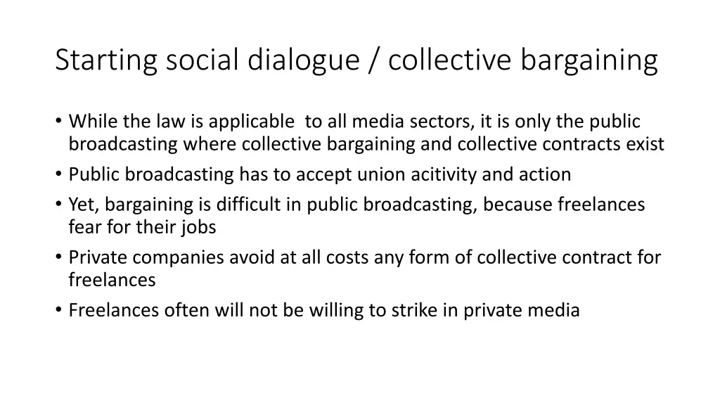 starting social dialogue collective bargaining