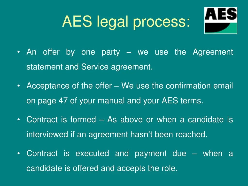 aes legal process