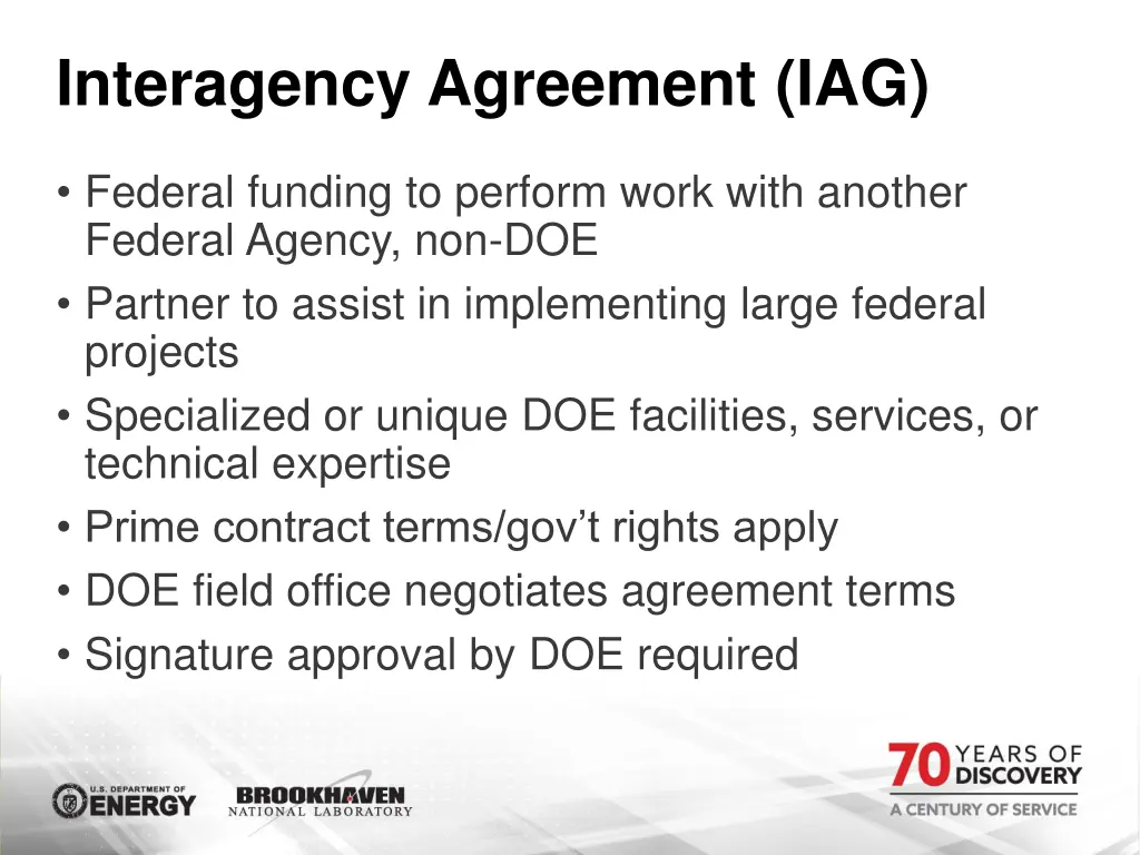 interagency agreement iag