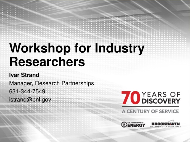 workshop for industry researchers ivar strand