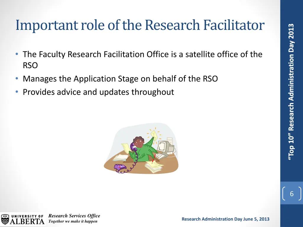 important role of the research facilitator