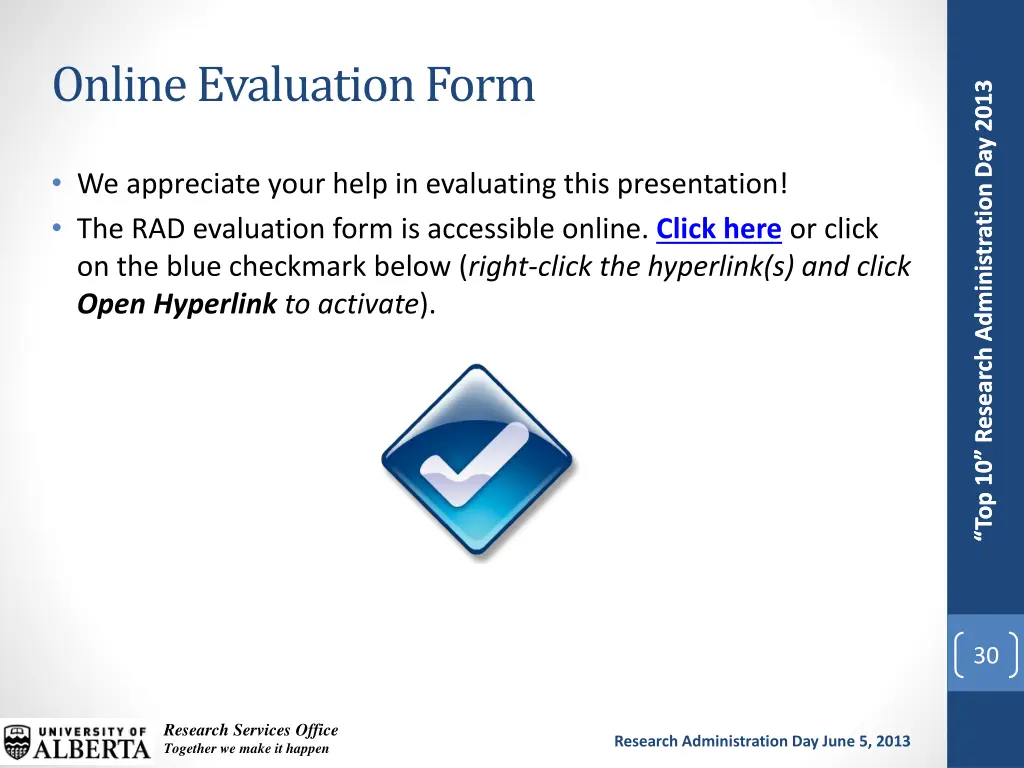 online evaluation form