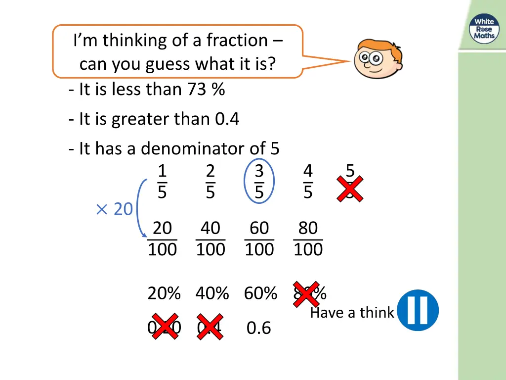 i m thinking of a fraction can you guess what