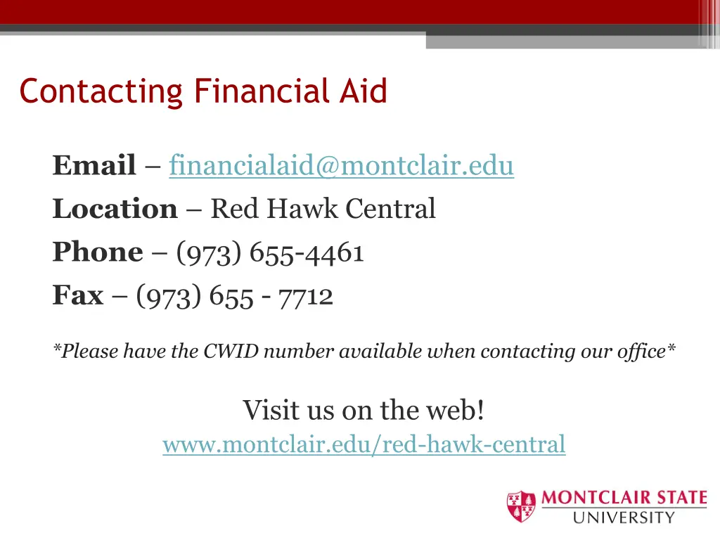 contacting financial aid