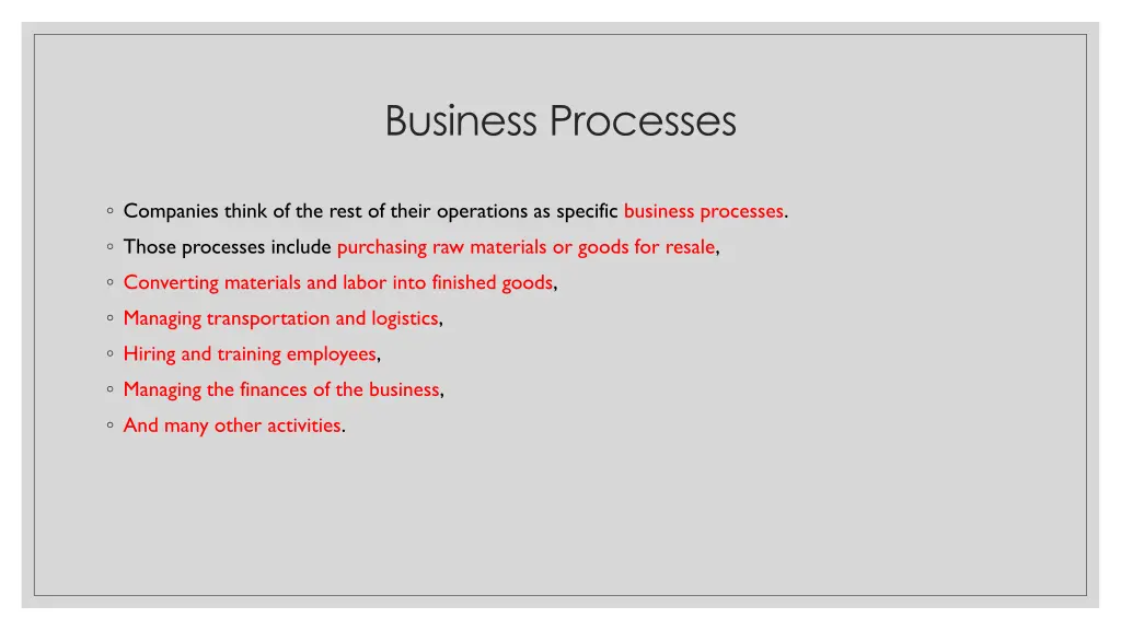 business processes 1