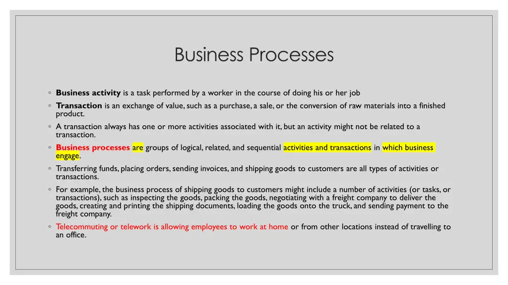 business processes