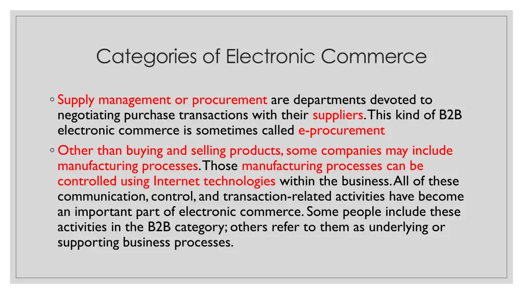 categories of electronic commerce 1