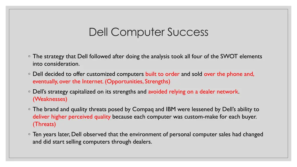 dell computer success