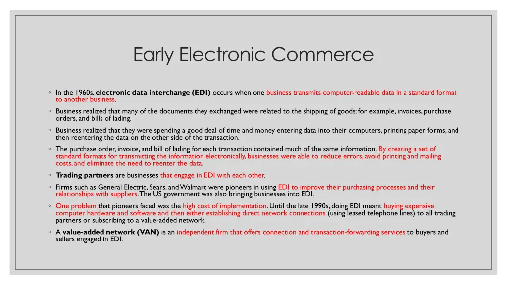 early electronic commerce