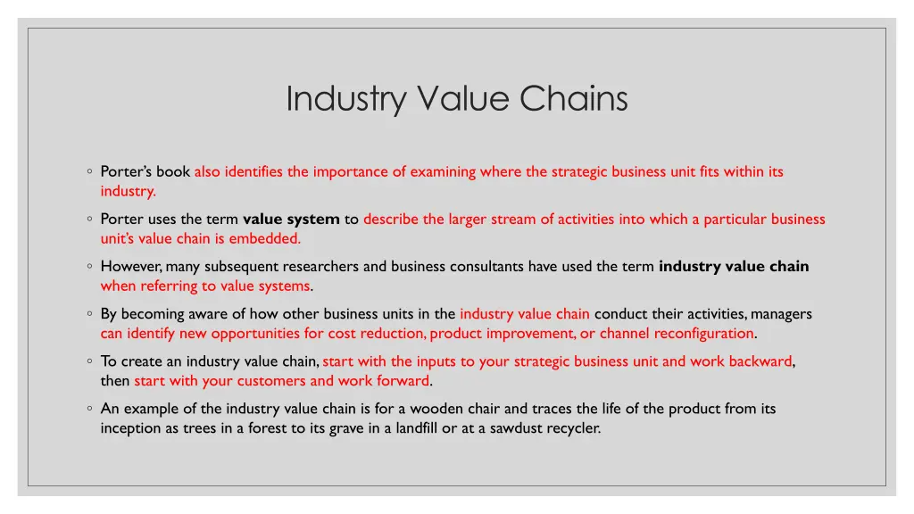 industry value chains