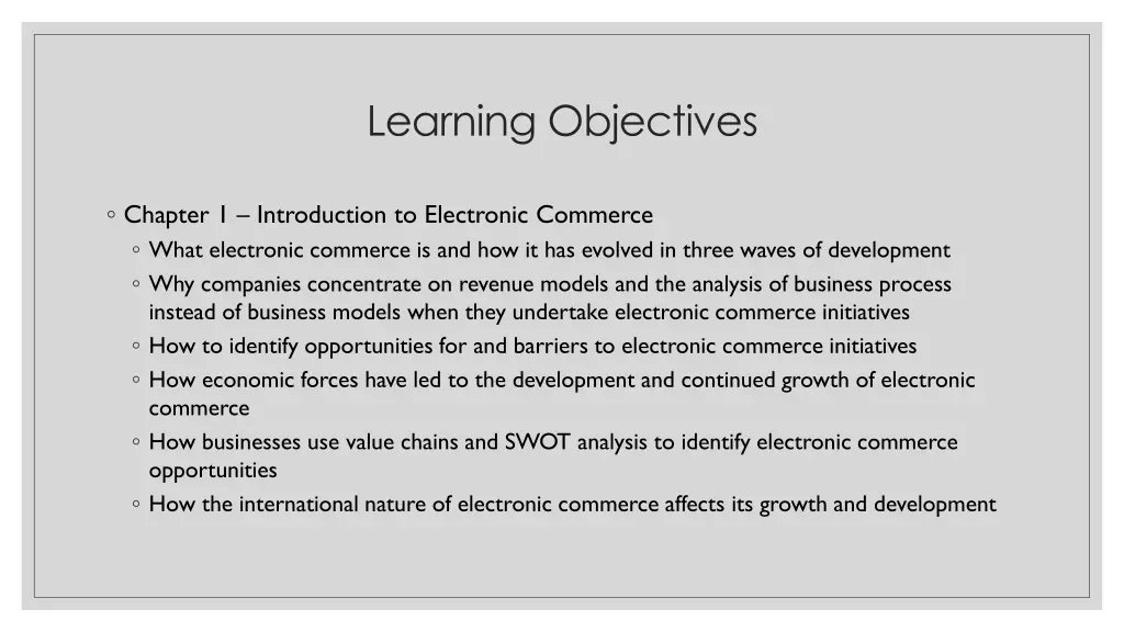 learning objectives