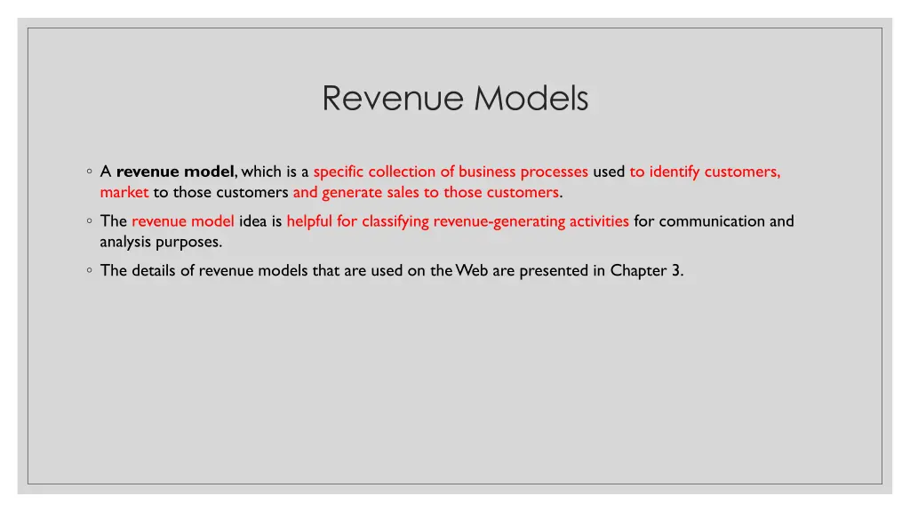 revenue models