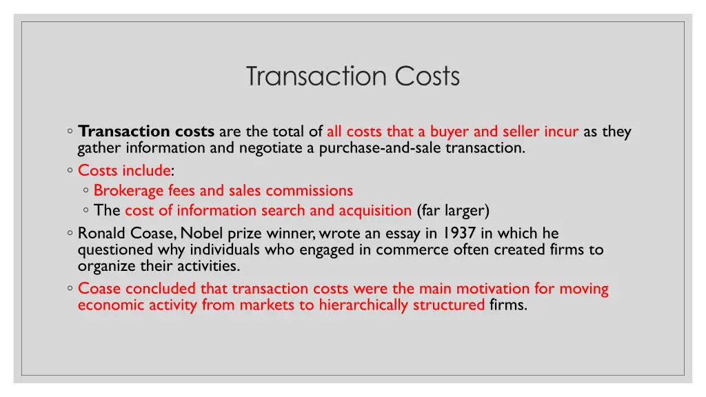 transaction costs