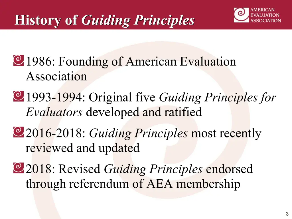 history of guiding principles