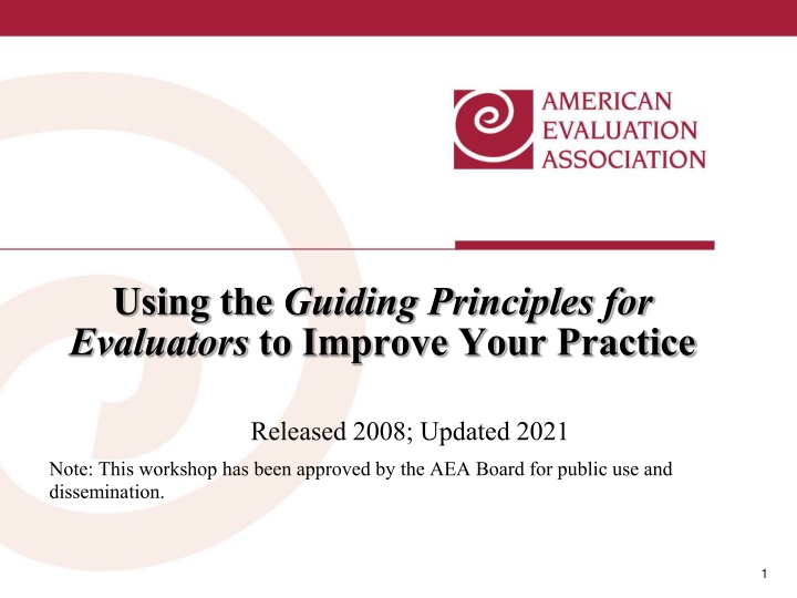 using the guiding principles for evaluators