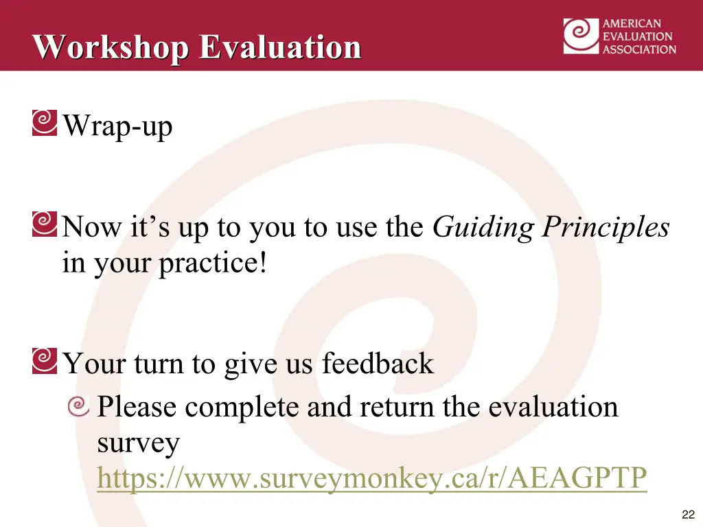 workshop evaluation