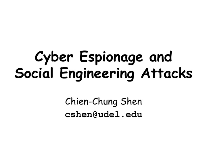 cyber espionage and social engineering attacks