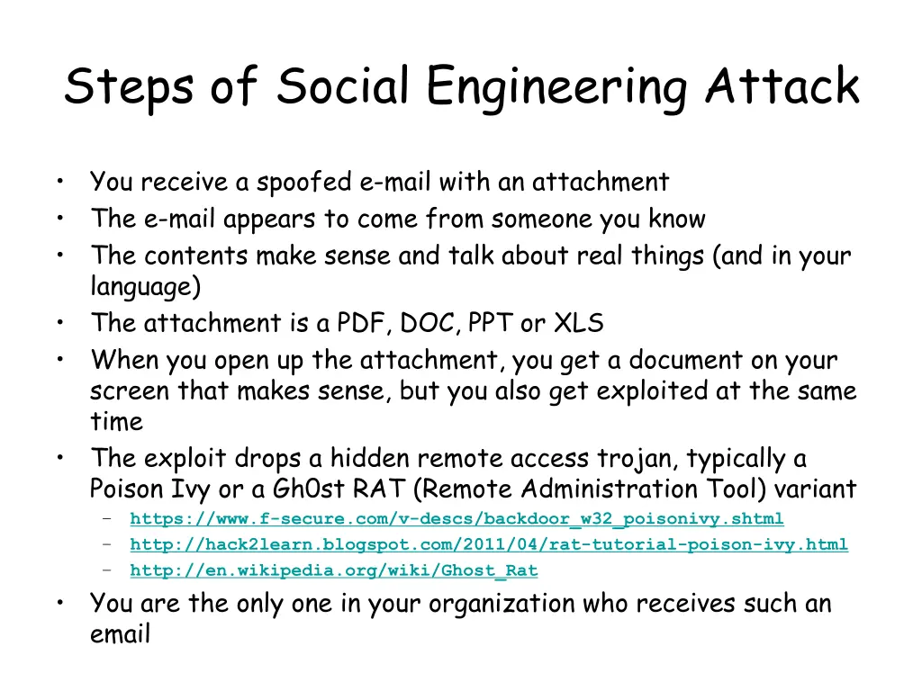 steps of social engineering attack