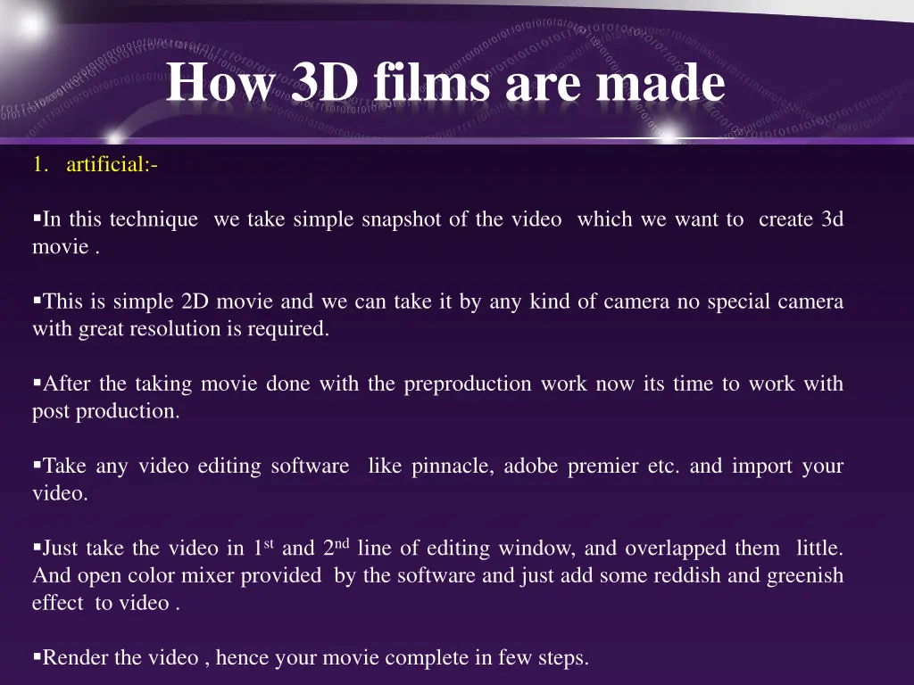 how 3d films are made 1